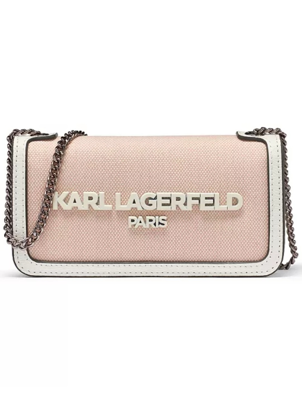 Karl Lagerfeld Pink and White Logo Chain Crossbody/ BNWT